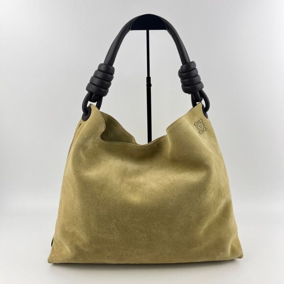Loewe Anagram Flamenco Hobo Tote Beige Suede Vintage - Picture 3 of 16